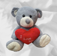 Big Grey Teddy - This Grey Teddy is Huge ! Sitting approx 21" with a red I Love You heart. Teddy delivery in Derby by Beauty of Flowers