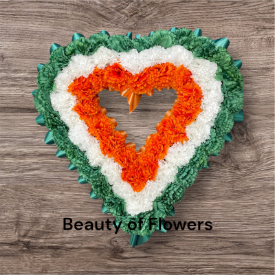 Artificial Open Heart in Irish Colours Product Image