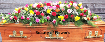 Mixed Rose Coffin Spray Product Image