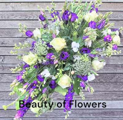Purple and White Coffin Spray Product Image